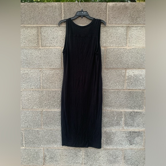 Prana Dress Womens Black Foundation Midi Split Neck Sleeveless Modal Size Large - Picture 2 of 11